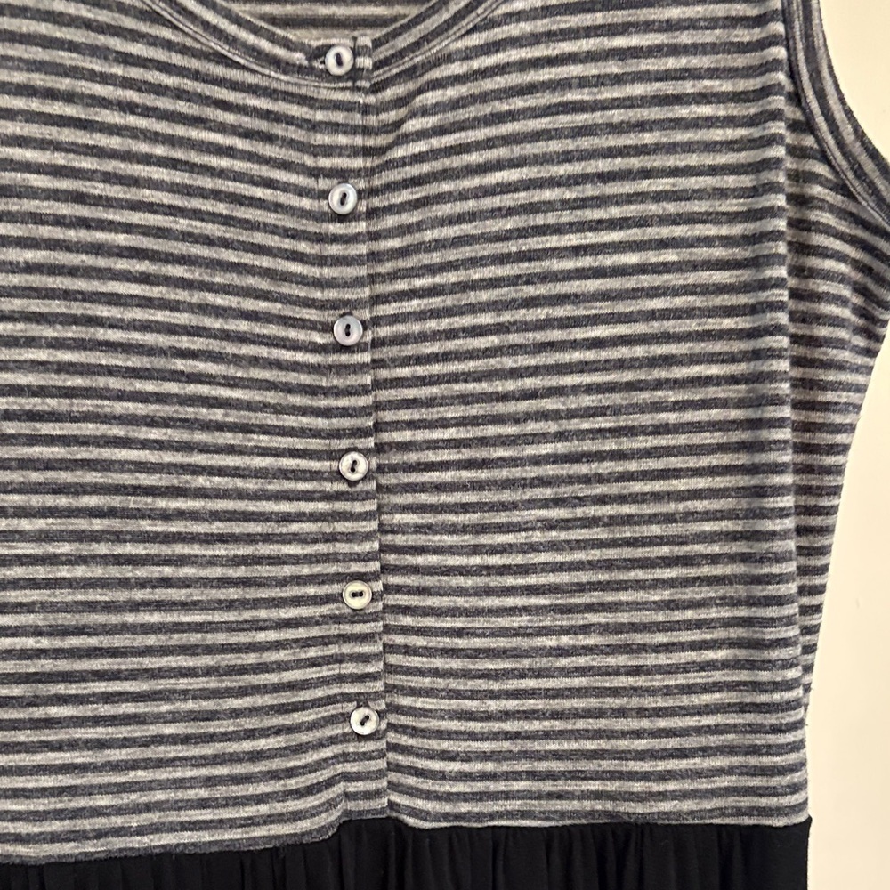 Artisan Ny Black and Gray Striped Midi Dress - Picture 3 of 4